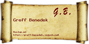 Greff Benedek névjegykártya
