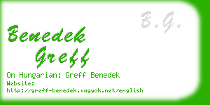 benedek greff business card